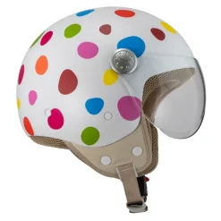 Kask otwarty NZI PASARELA LUNAR MULTICOLOR MATT biały czerwony niebieski różowy żółty