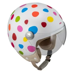 Kask otwarty NZI PASARELA LUNAR MULTICOLOR MATT biały czerwony niebieski różowy żółty