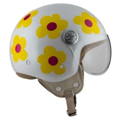 Kask otwarty NZI PASARELA MARGARITAS NARANJA Y ROSA biały czerwony żółty