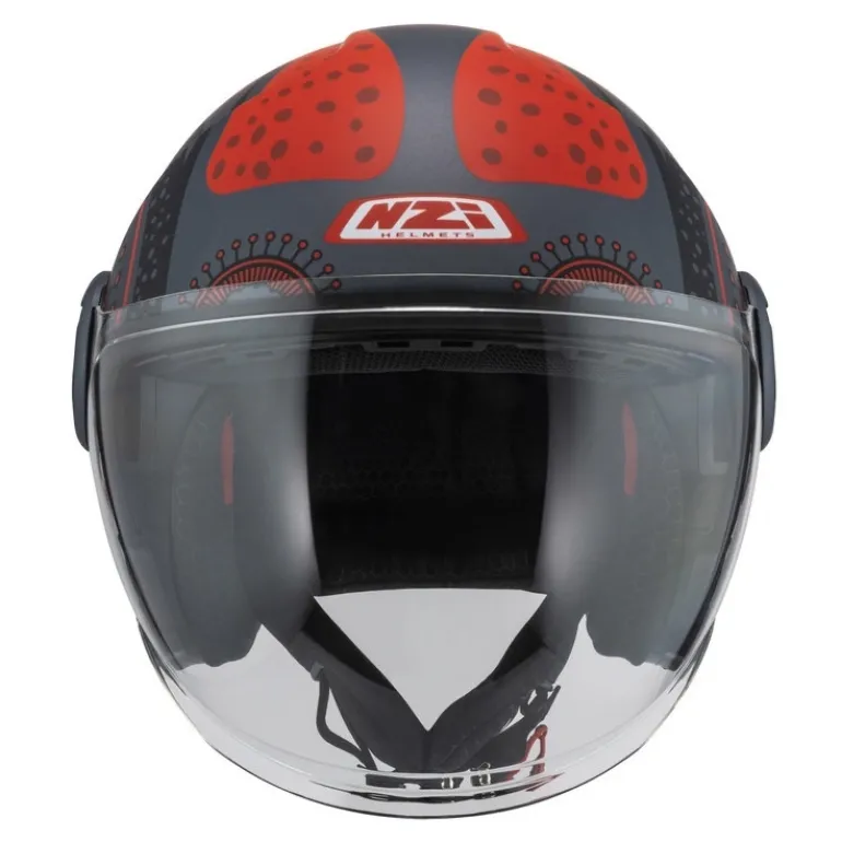 Kask otwarty NZI RINGWAY 2 DUO ANTERA ANTRACITE RED MATT szary czerwony