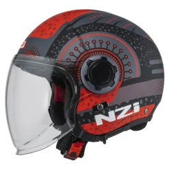 Kask otwarty NZI RINGWAY 2 DUO ANTERA ANTRACITE RED MATT szary czerwony