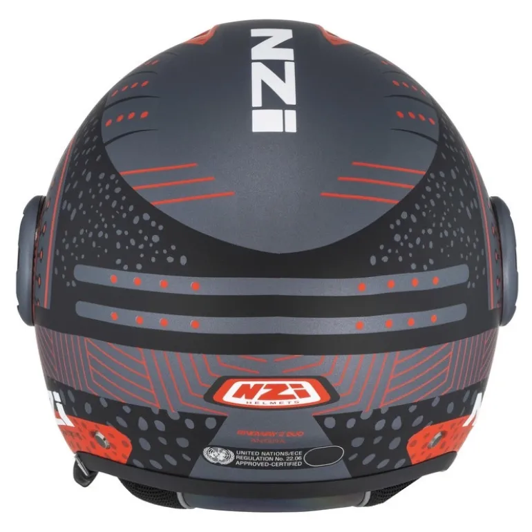 Kask otwarty NZI RINGWAY 2 DUO ANTERA ANTRACITE RED MATT szary czerwony
