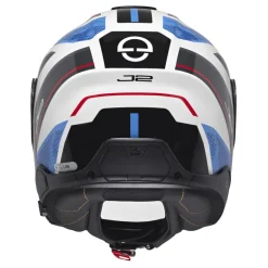 Kask otwarty SCHUBERTH J2 ECE SIGMA BLUE biały niebieski czerwony czarny
