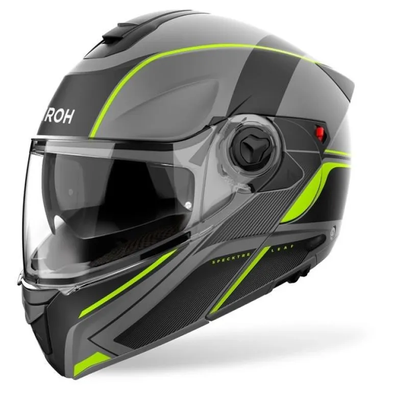 Kask szczękowy AIROH SPECKTRE LEAF YELLOW MATT żółty fluo szary
