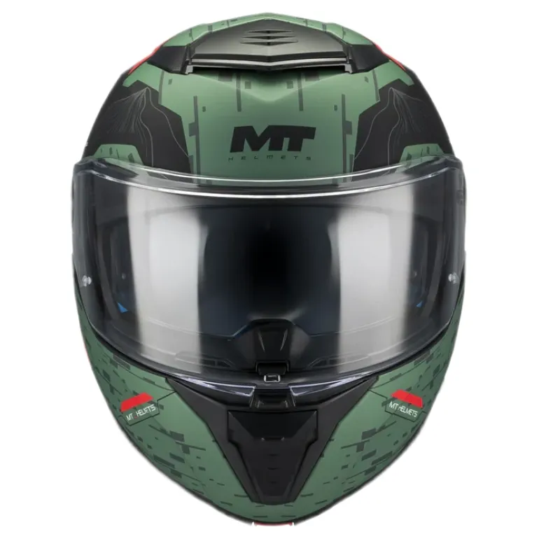 Kask szczękowy MT ATOM 2 SV HIGHLANDS GREY/FLUO zielony czarny czerwony