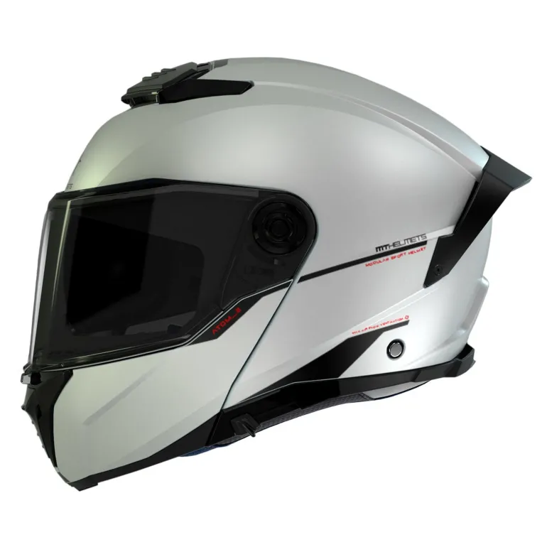 Kask szczękowy MT ATOM 2 SV SOLID GLOSS PEARL WHITE biały