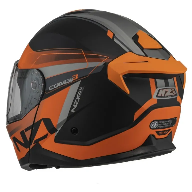 Kask szczękowy NZI COMBI 3 DUO DAILY BLACK ORANGE ANTRACITE MATT czarny pomarańczowy szary