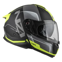 Kask szczękowy NZI COMBI 3 DUO ORBE BLACK ANTRACITE YELLOW MATT szary żółty