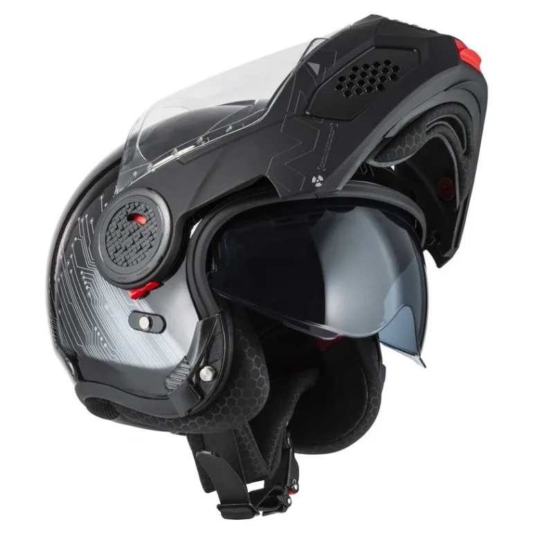 Kask szczękowy NZI MINIMOD META BLACK SILVER czarny srebrny