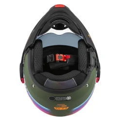 Kask szczękowy NZI MINIMOD RAINBOW GREEN BLACK SILVER MATT zielony czarny srebrny