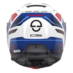 Kask szczękowy SCHUBERTH C5 ECE OMEGA WHITE niebieski biały czerwony czarny