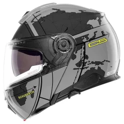 Kask szczękowy SCHUBERTH C5 ECE GLOBE GREY szary czarny żółty fluo