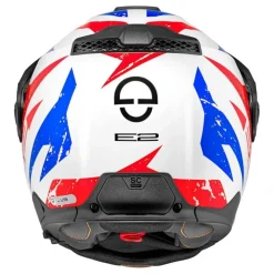 Kask szczękowy SCHUBERTH E2 ECE EXPLORER BLUE niebieski czerwony biały