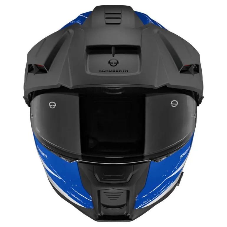 Kask szczękowy SCHUBERTH E2 ECE EXPLORER BLUE niebieski czerwony biały