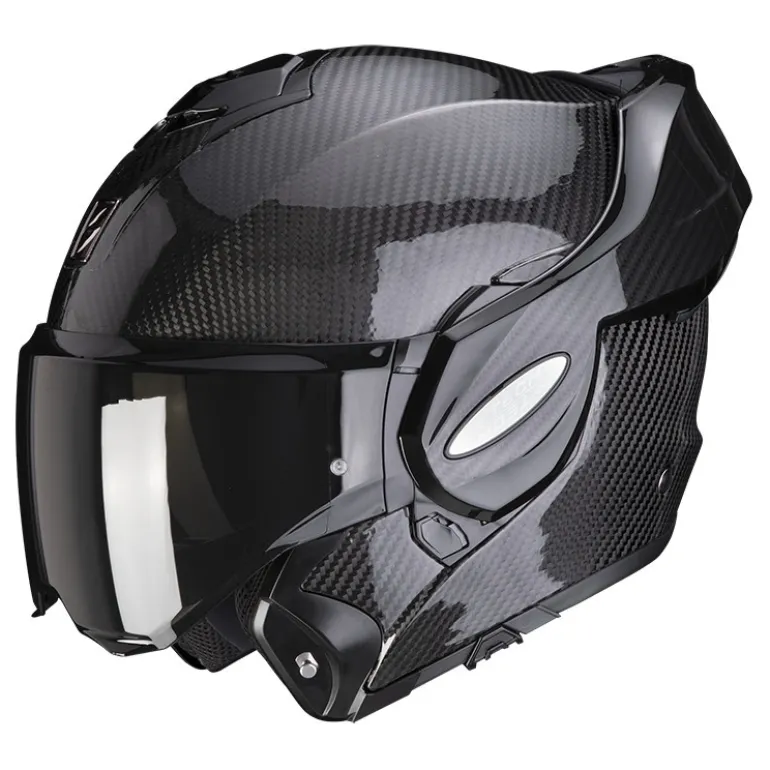 Kask szczękowy SCORPION EXO-TECH EVO CARBON SOLID BLACK czarny