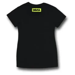 Koszulka T-shirt damska DAVCA LOGO BLACK/FLUO czarny żółty fluo