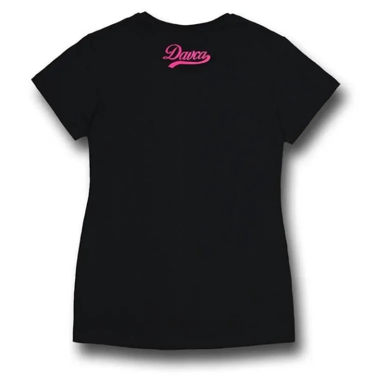 Koszulka T-shirt damska DAVCA DON'T PANIC czarny biały różowy