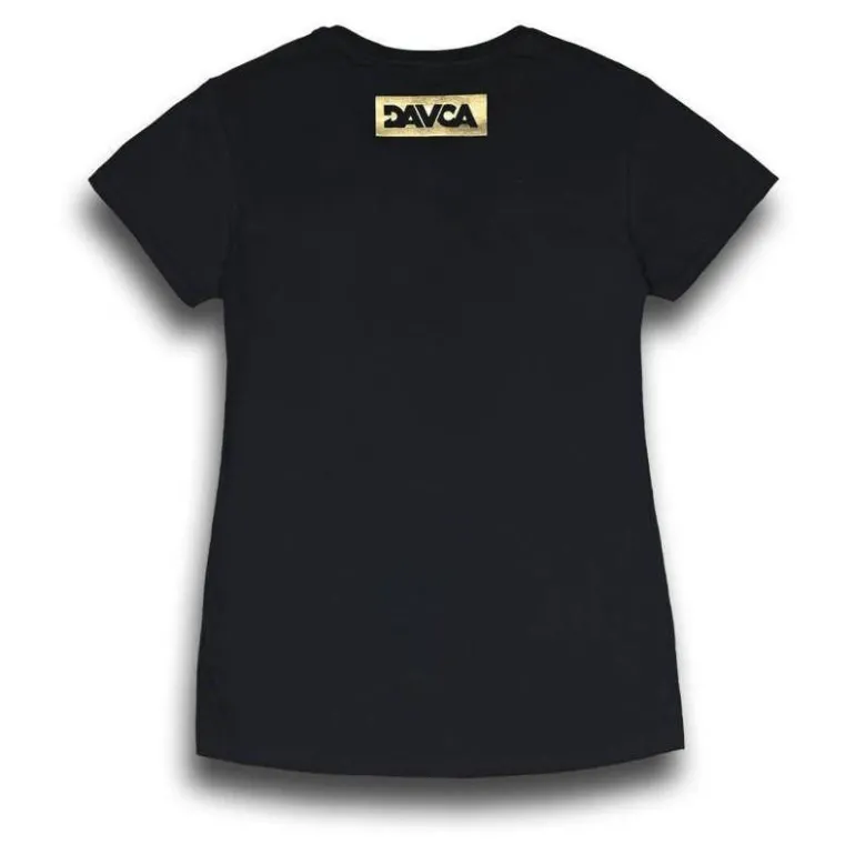 Koszulka T-shirt damska DAVCA LOGO BLACK/GOLD czarny złoty