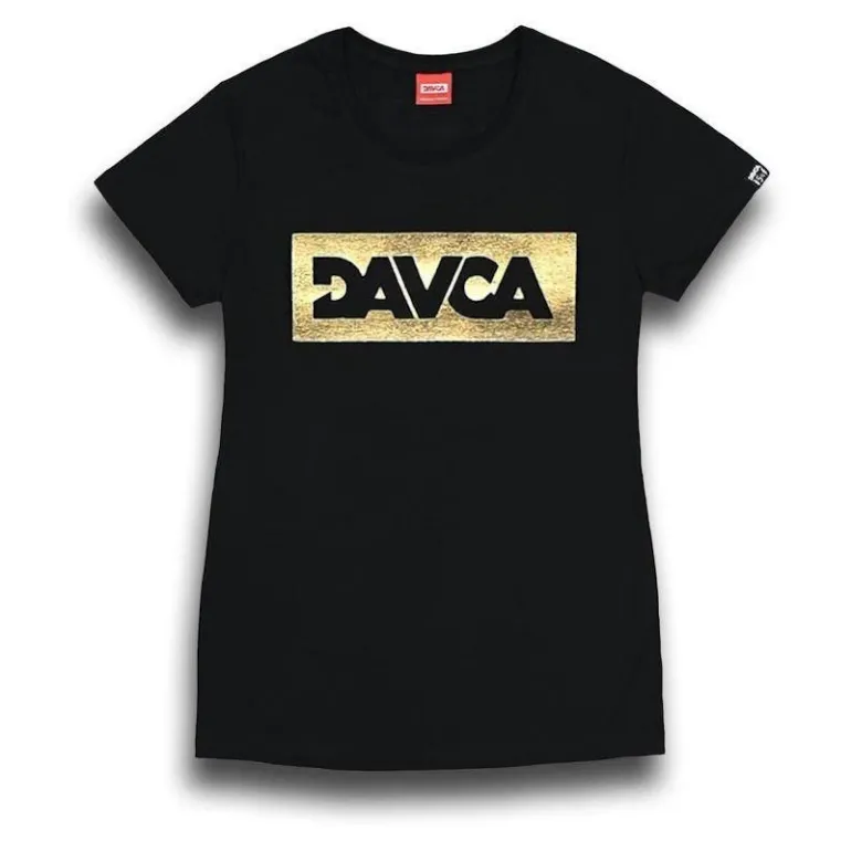 Koszulka T-shirt damska DAVCA LOGO BLACK/GOLD czarny złoty