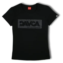 Koszulka T-shirt damski DAVCA LOGO BLACK GLITTER czarny