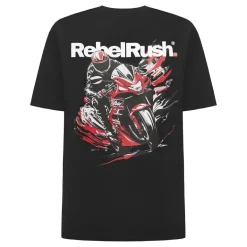 Koszulka T-shirt REBELRUSH REBEL OVERSIZE BLACK czarny