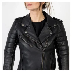 Kurtka skórzana ramoneska damska OZONE RAMONES MODERN LADY MATT BLACK czarny