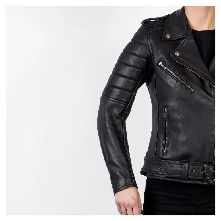 Kurtka skórzana ramoneska damska OZONE RAMONES MODERN LADY MATT BLACK czarny