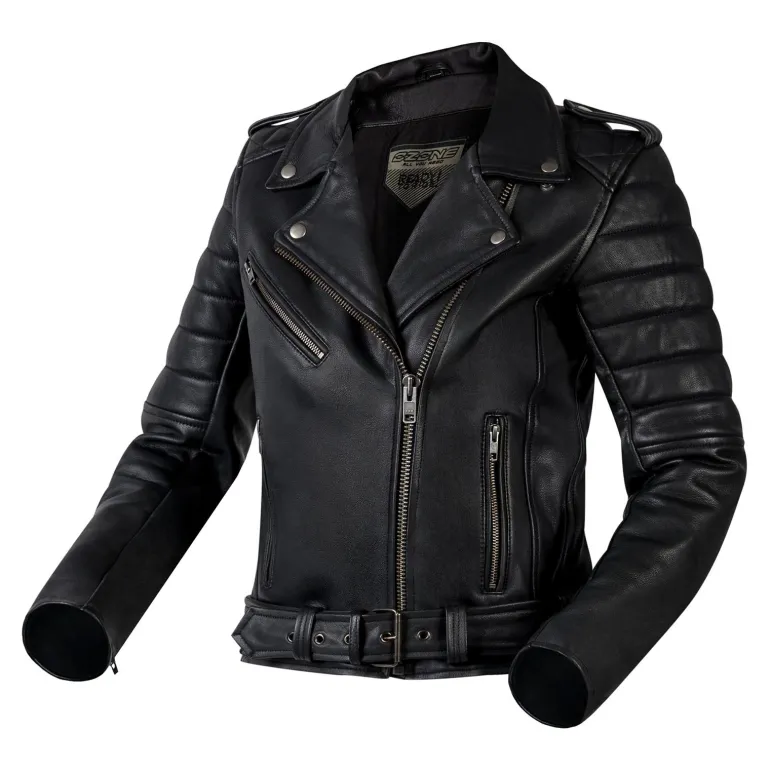 Kurtka skórzana ramoneska damska OZONE RAMONES MODERN LADY MATT BLACK czarny