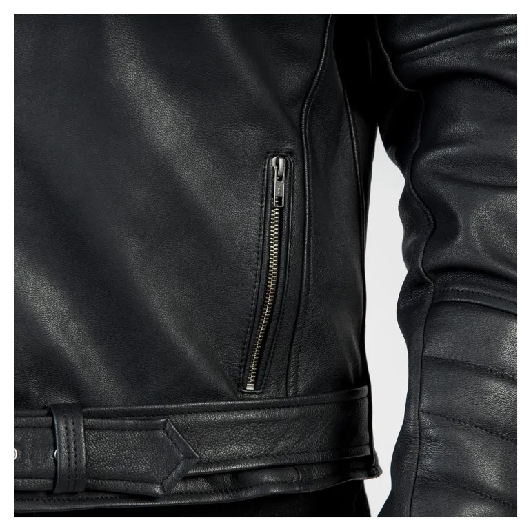 Kurtka skórzana ramoneska OZONE RAMONES MODERN MATT BLACK czarny