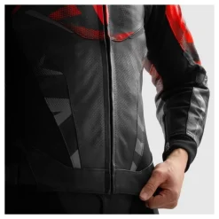 Kurtka skórzana REBELHORN INFERNO BLACK/FLUO RED czarny czerwony fluo