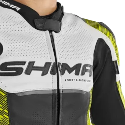 Kurtka skórzana SHIMA STR 2.0 FLUO czarny biały żółty fluo