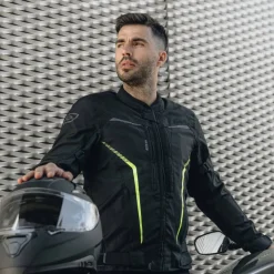 Kurtka tekstylna OZONE DELTA IV BLACK/FLO YELLOW czarny żółty fluo