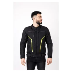 Kurtka tekstylna OZONE DELTA IV BLACK/FLO YELLOW czarny żółty fluo