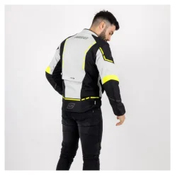 Kurtka tekstylna OZONE JET II ICE/BLACK/FLUO YELLOW szary żółty fluo czarny