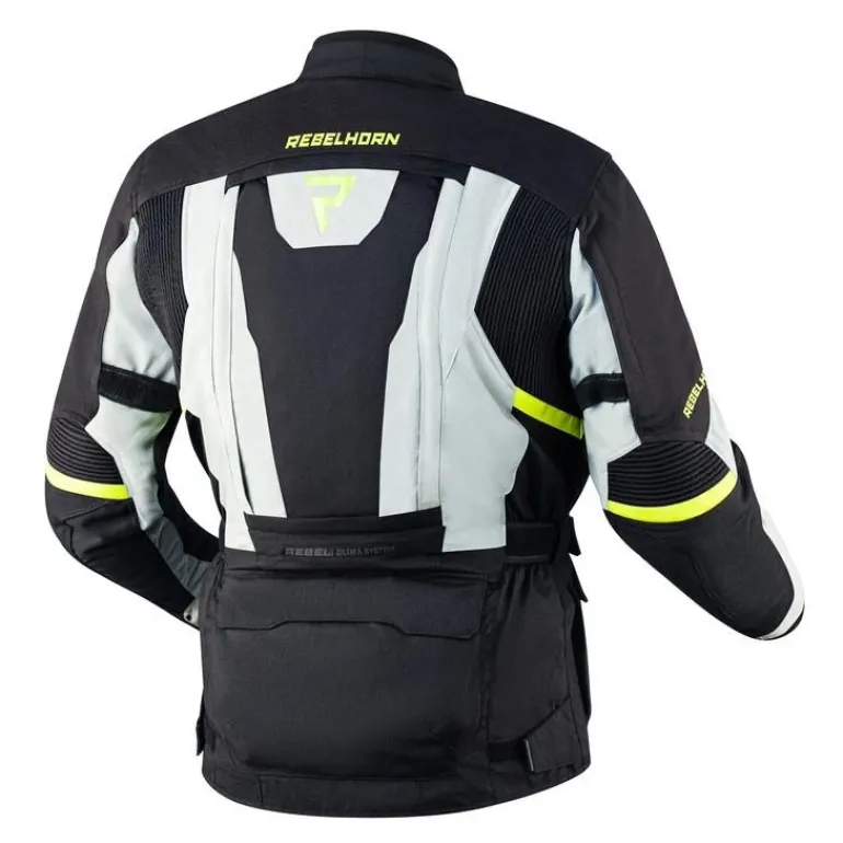Kurtka tekstylna REBELHORN HARDY II GREY/BLACK/FLO YELLOW czarny szary żółty fluo