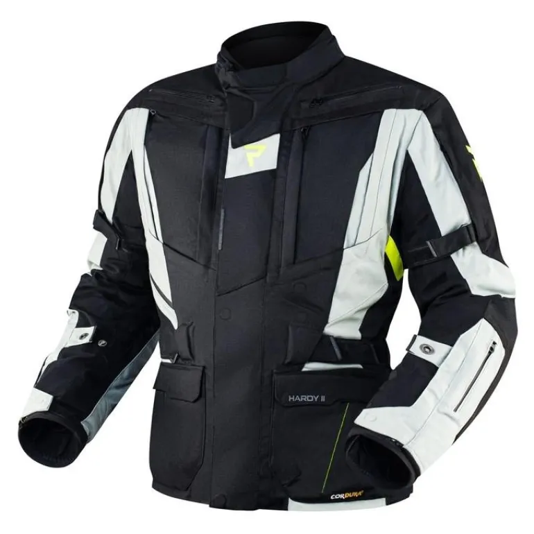Kurtka tekstylna REBELHORN HARDY II GREY/BLACK/FLO YELLOW czarny szary żółty fluo