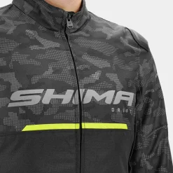 Kurtka tekstylna SHIMA DRIFT MEN CAMO czarny szary żółty fluo