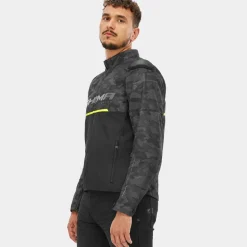 Kurtka tekstylna SHIMA DRIFT MEN CAMO czarny szary żółty fluo
