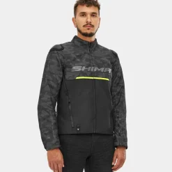 Kurtka tekstylna SHIMA DRIFT MEN CAMO czarny szary żółty fluo