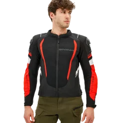 Kurtka tekstylna SHIMA MESH PRO 2.0 RED czarny czerwony biały