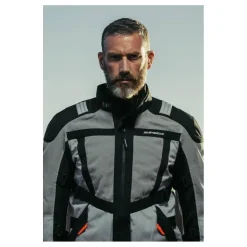 Kurtka tekstylna SPIDI NETRUNNER BLACK/GREY czarny szary czerwony
