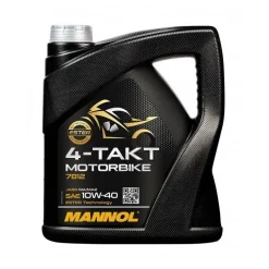 Olej 4T MANNOL 4-TAKT MOTORBIKE 10W40 4L czarny żółty