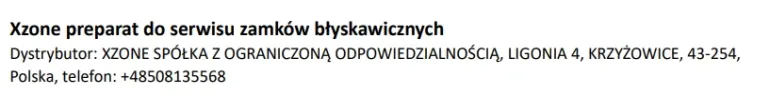 Preparat do serwisu zamków błyskawicznych XZONE ZIP SERVICE 10ml