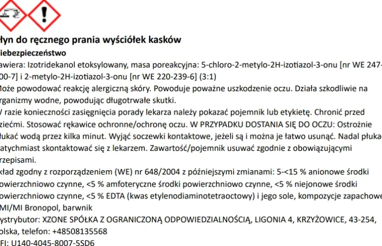 Płyn do prania wyściółki kasku XZONE 50ml