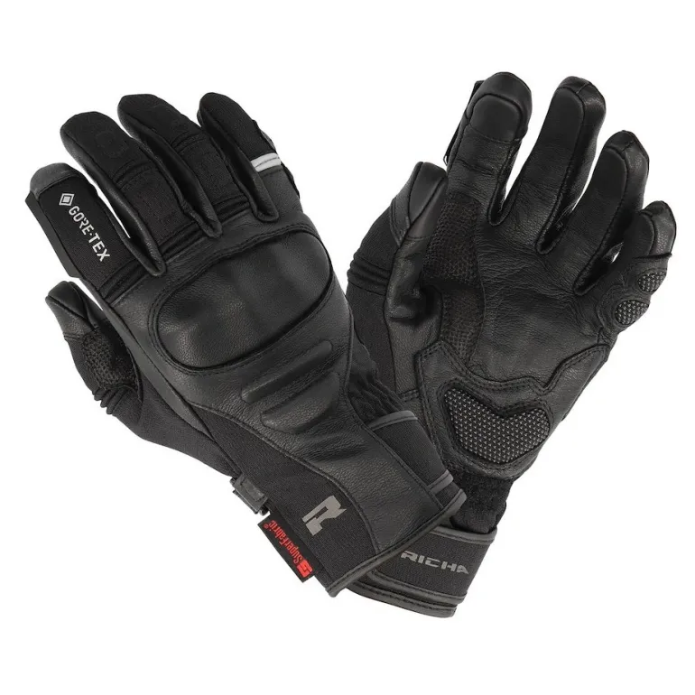 Rękawice ocieplane i wodoodporne RICHA ATLANTIC GORE-TEX BLACK czarny szary czerwony