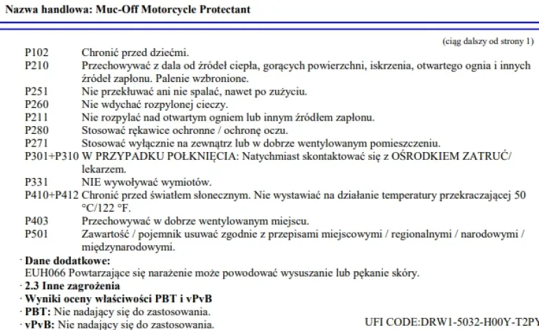 Środek ochronny MUC-OFF MOTORCYCLE PROTECT 500ml