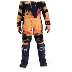 Spodnie cross dziecięce FOX JUNIOR 180 KAIROS TANGERINE czarny żółty