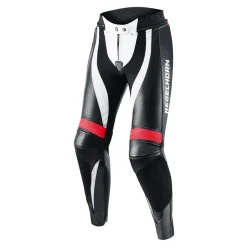Spodnie skórzane damskie REBELHORN REBEL LADY BLACK/WHITE/FLO RED czarny biały czerwony fluo