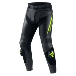 Spodnie skórzane REBELHORN FIGHTER BLACK/FLO YELLOW czarny żółty fluo