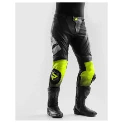 Spodnie skórzane REBELHORN INFERNO BLACK/WHITE/FLUO YELLOW czarny biały żółty fluo